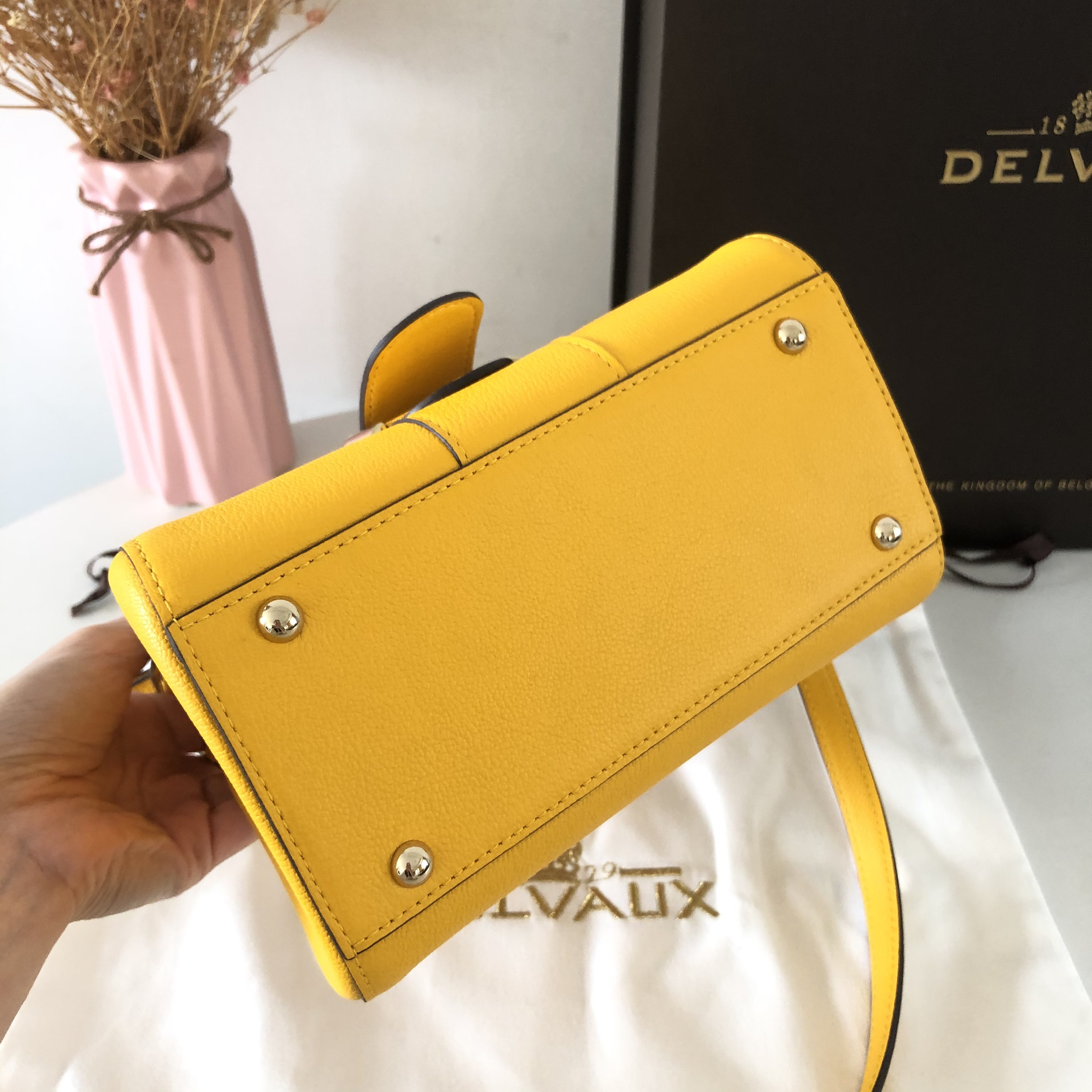 델보 브리앙 엘로우 미니 토트백